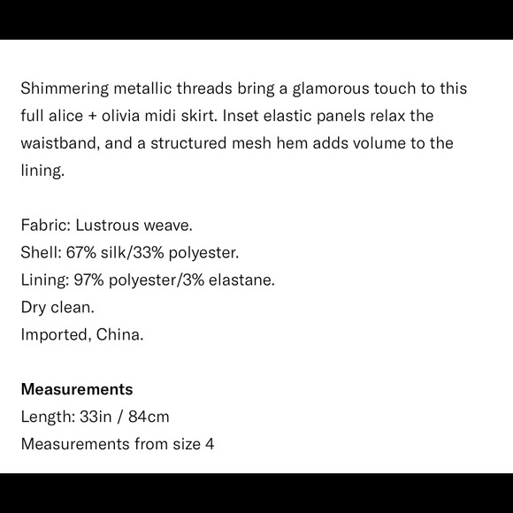 Alice + Olivia Midi Length Pleated Skirt Gold - Picture 5 of 6